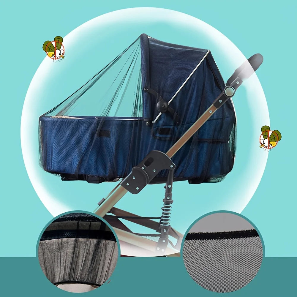 Full Face Baby Stroller Mosquito Net | Breathable Insect Proof Dust Cover close-up view