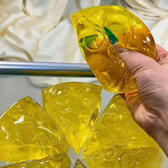 Honey Cheese Squishy Toy | Soft Mochi Stress Relief Squeeze Cube alternate view