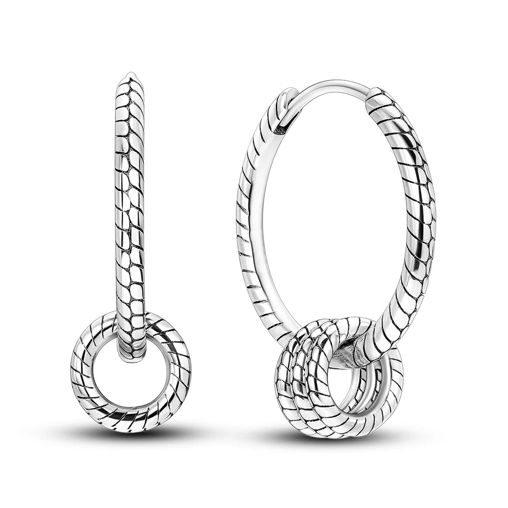Original 925 Sterling Silver Women Hoop Earrings High Quality Shine Zircon U Shaped C lifestyle view