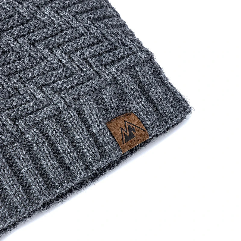 Unisex Peak Labal Winter Hat | Warm Knitted Beanie with Plush Fur Lining lifestyle view