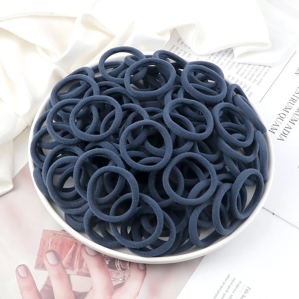 51 Colors Basic Elastic Hair Band for Girls 20/30/50PCS 4cm Simple Solid Color Headban close-up view