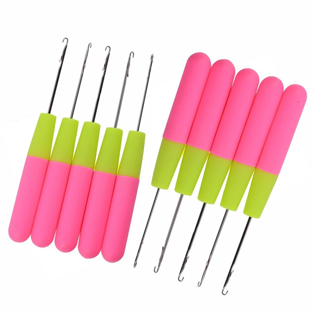 Crochet Hook Plastic Crochet Hook Needle For Hair Weaving Hook Needles 10/15 Pcs Dr additional angle