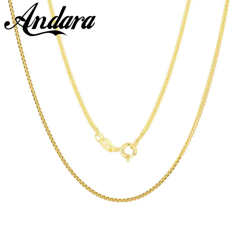 Andara 925 Sterling Silver 3mm Women's Clavicle Necklace Adjustable 16-24 Inch Anniver close-up view