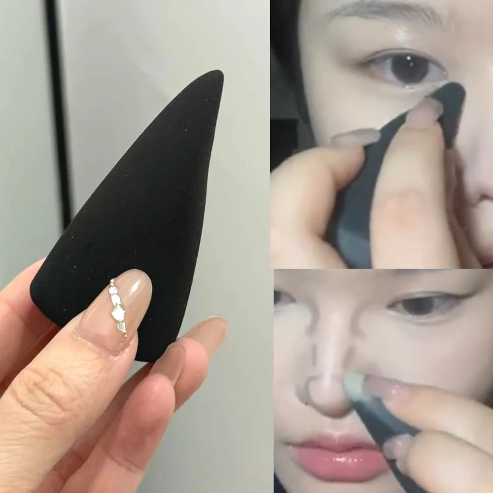 Pointed Tip Makeup Sponge Puff Finger Tongue Shape Foundation Sponge Concealer Bright alternate view