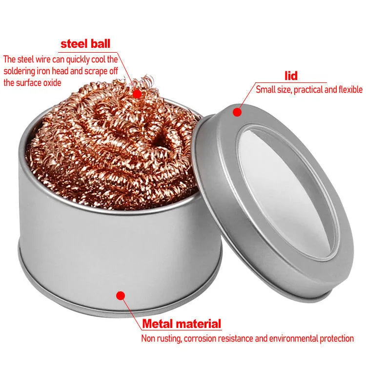 Soldering Iron Tip Cleaner Ball Mesh Filter close-up view