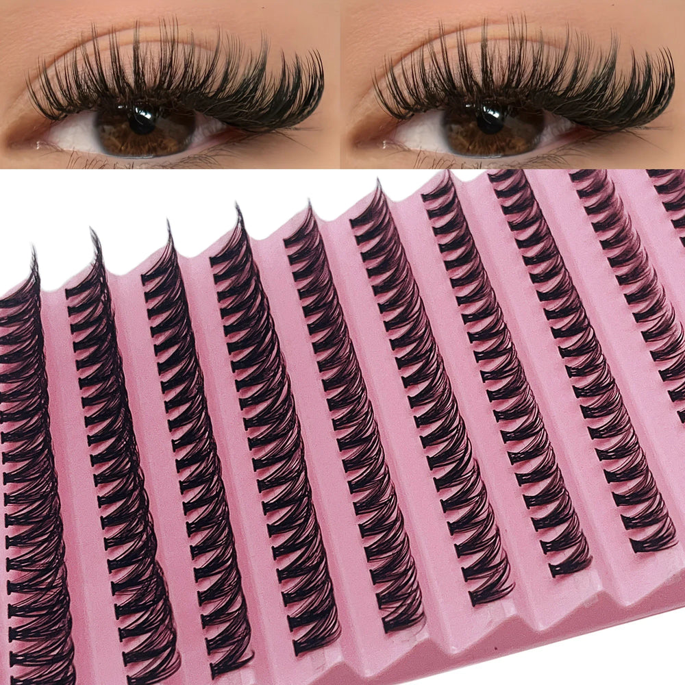 Mixed 8-16mm Long Volume Lash Clusters 200 Pieces Natural Individual DIY Eyelash Extensions Salon Qu