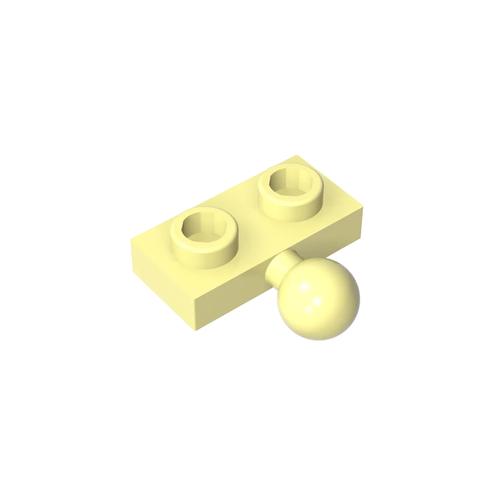 Plate, Modified 1 x 2 with Tow Ball on Side | Gobricks Building Block detail view
