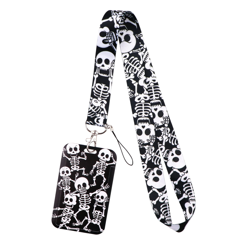 Human Skeleton Lanyard Card Holder Neck Strap for key ID Card Phone Straps Badge Holder detail view