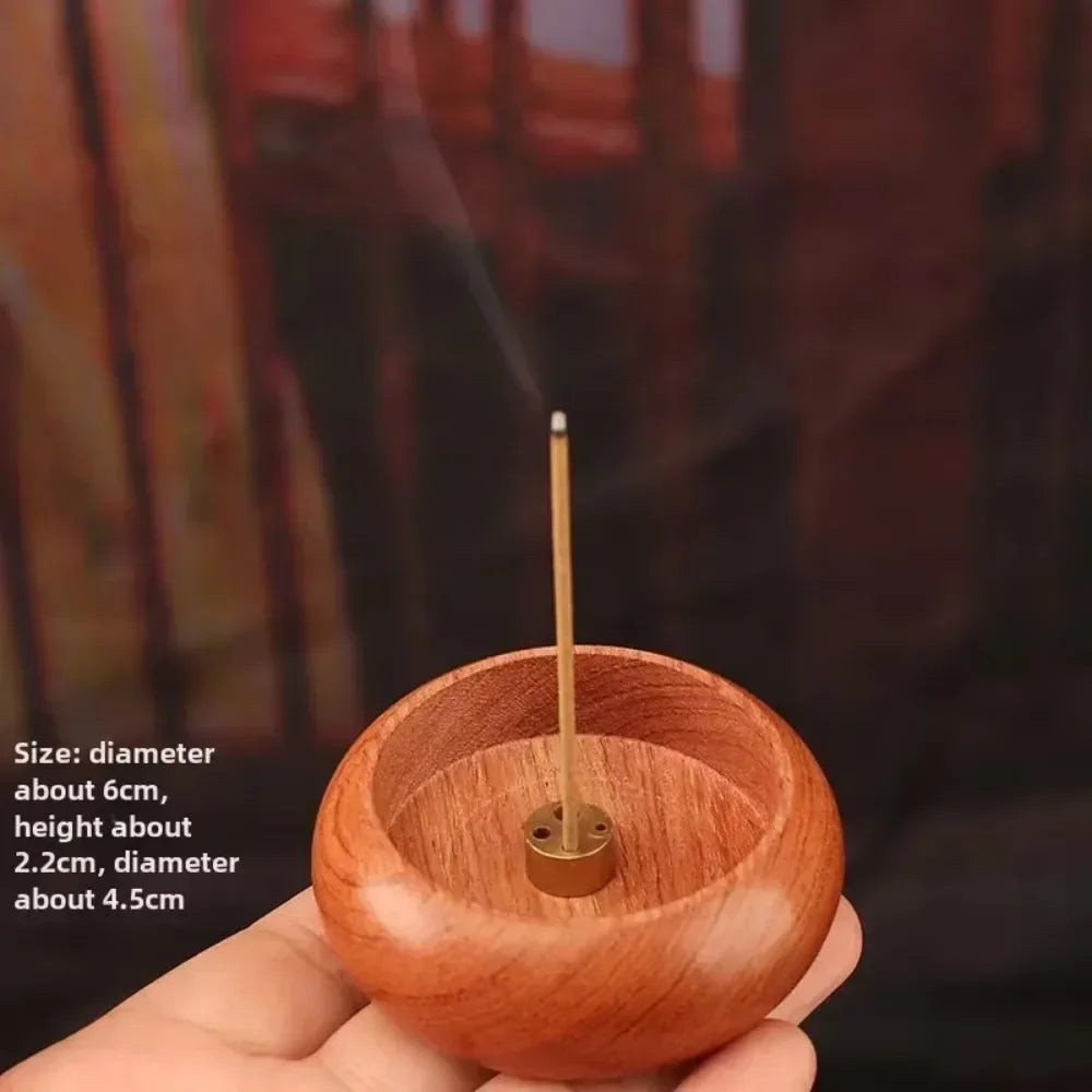 Solid Wood Incense Burner | Mini Circular Incense Stove for Indoor Use lifestyle view