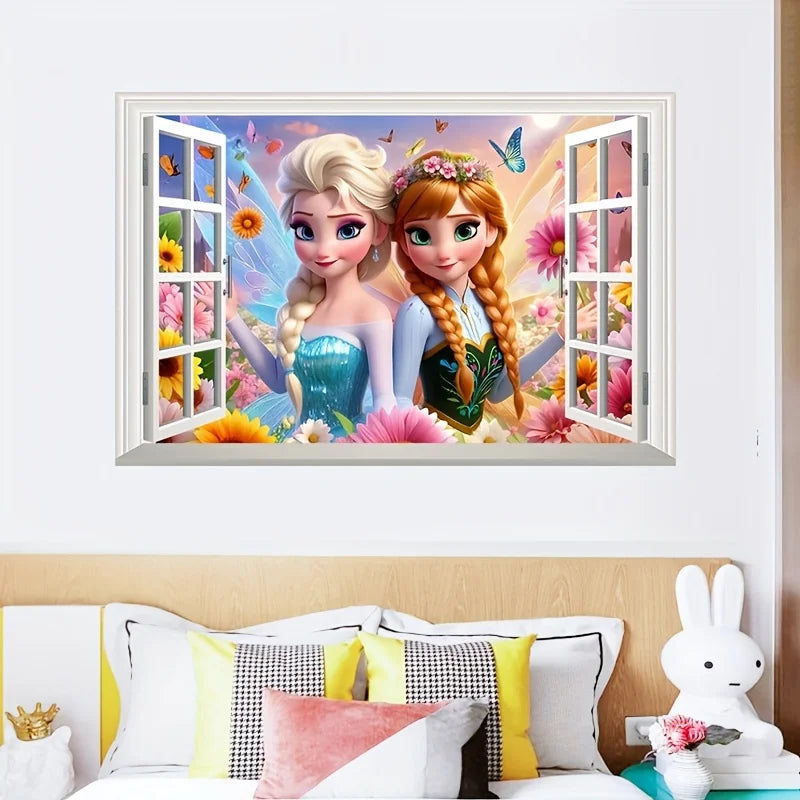 Princess Castle Wall Sticker | Magical Window Design for Kids Rooms alternate view