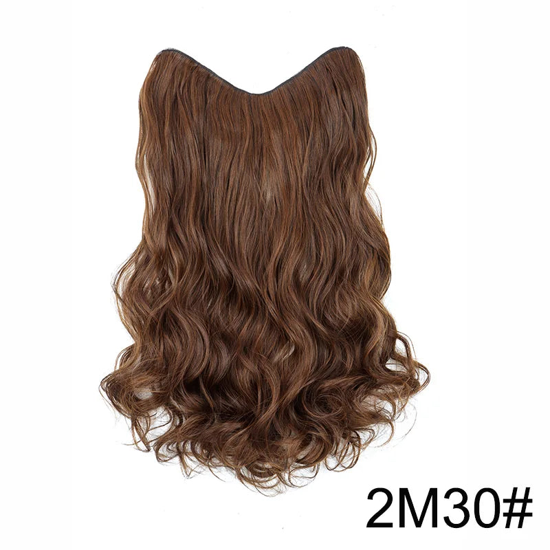 20Inch Synthetic Wavy Curly Clip in Hair Extensions | Heat Resistant Black Blonde Hai alternate view