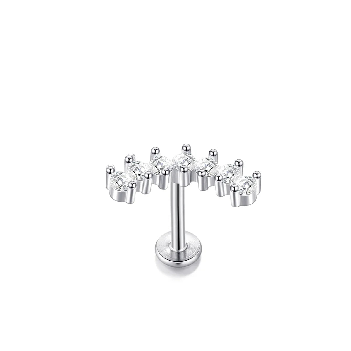 1/5Pcs 316L Stainless Steel Delicate Flower Tragus Cartilage Stud Earring,Internally alternate view