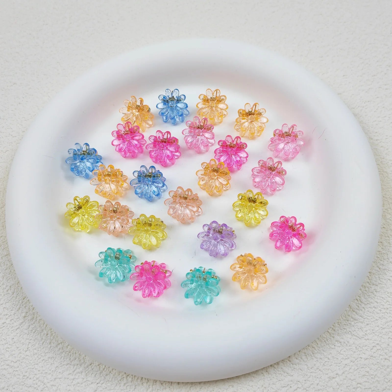 Macaron Color Flower Hair Clips Tiny Claw Clips Sweet Hairpins for Children Girls Fashion Hair Accessories
