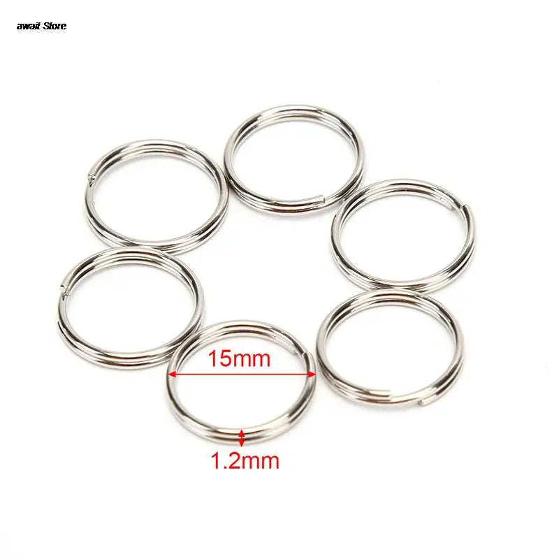 100 Polished Silver Split Key Rings | Stainless Steel Keychain Set for DIY and Organi lifestyle view