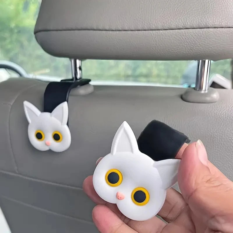 Cat Car Seat Headrest Hooks 2pcs lifestyle view