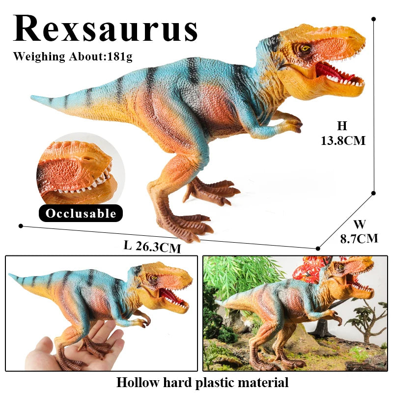 Oenux Jurassic Dinosaurs Action Figures Set | 5 Realistic PVC Models Collection Toy alternate view