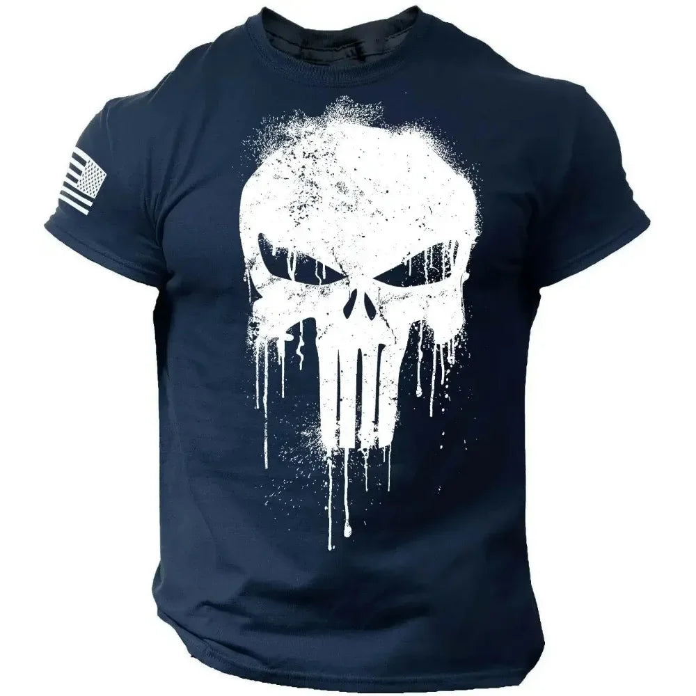 Retro American Flag T-Shirt | Casual Short Sleeve Pullover for Men lifestyle view