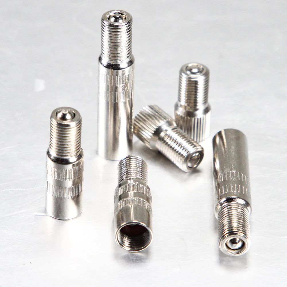 Chrome Plated Brass Screw-On Valve Stem Cap Adapter close-up view