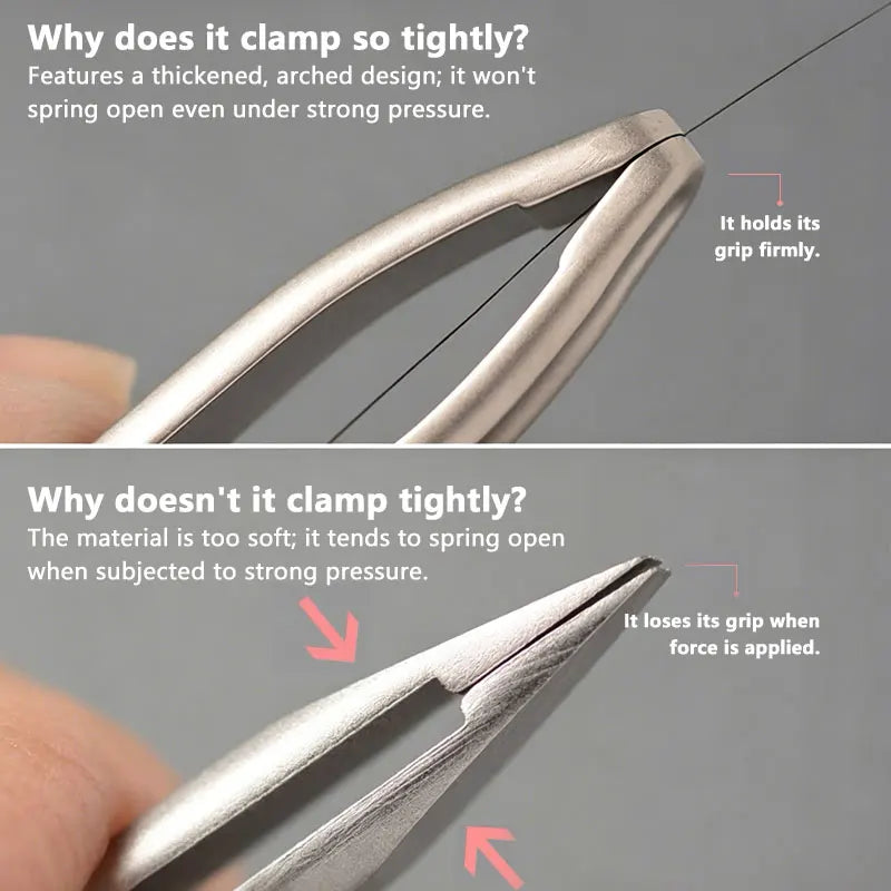 Premium Round Head Tweezers for Eyebrow & Facial Hair Removal Seamless Clips Short Hai close-up view