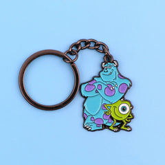 Vintage Motorcycle Keychain | Cartoon Metal Keyring for Backpack alternate view