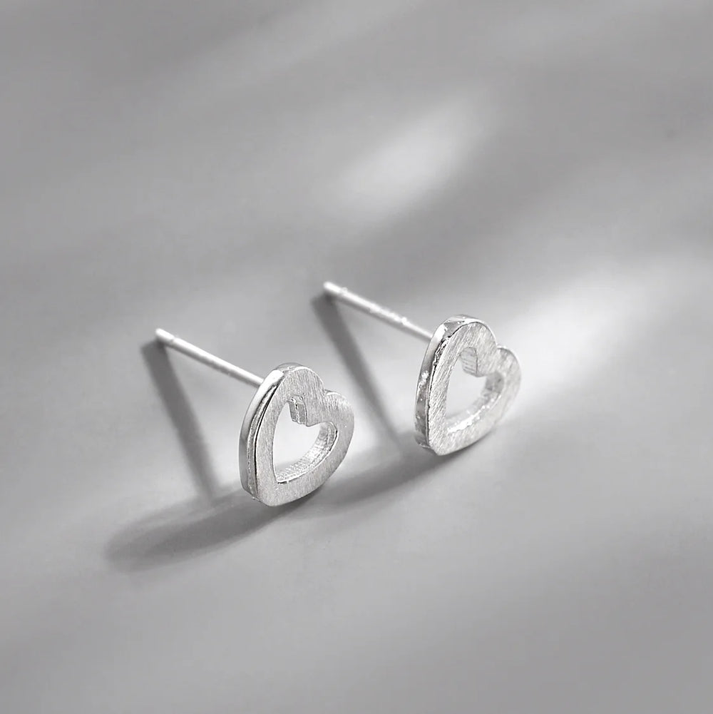 925 Silver Needles Lovely Mini Stud Earrings Women Cute Heart Star Moon Daisy Christm lifestyle view