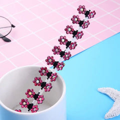 12Pcs Fashion Small Cute Crystal Flowers Metal Mini Hair Claws Hair Clips Girls Hairstyl detail view