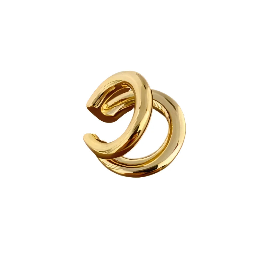 Stacking Punk Double C-shaped Ear Cuffs for Women Non Piercing Earrings Clip On Fake lifestyle view