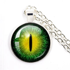 Fashion Evil Eye Pendant Necklace | Trendy Glass Cabochon Jewelry Gift close-up view