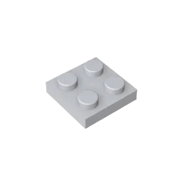 Gobricks Plate 2 x 2 Building Block | Compatible with Lego 3022 close-up view