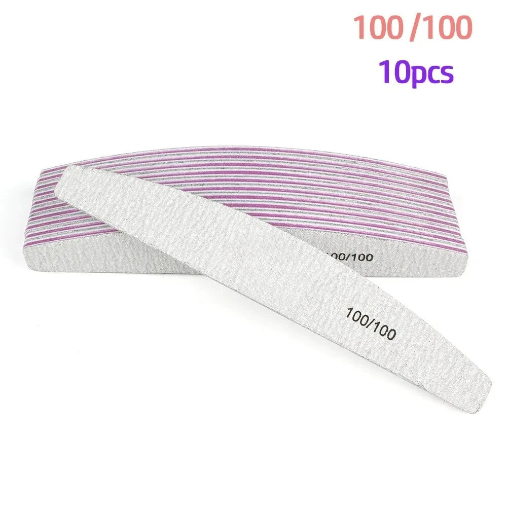 10Pcs/Lot 80/100/150/180/240 Grit Limas Trimmer Lime Nail Art Ongle Manicure Tool Nail F detail view