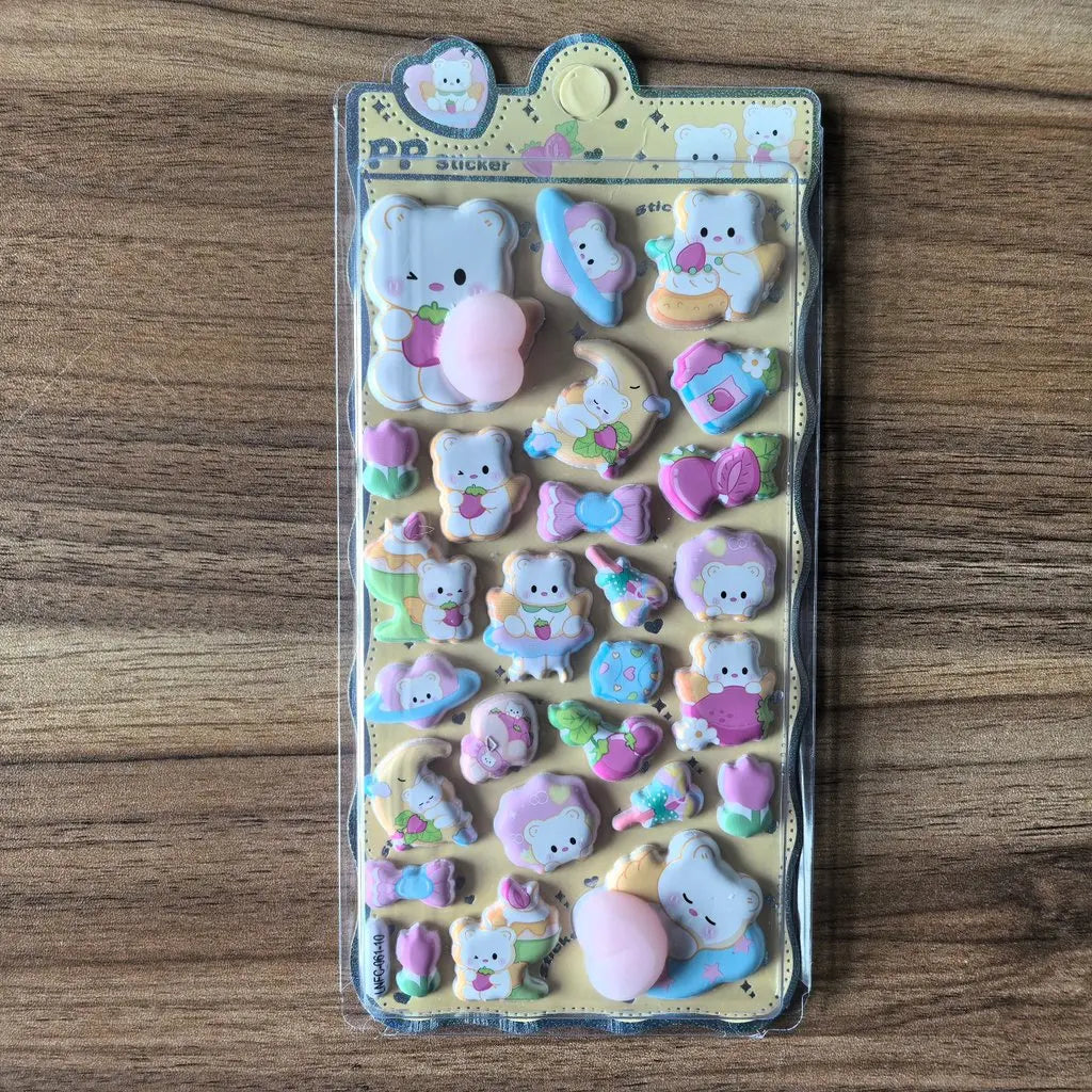 3D Cartoon Sticker Pack | Cute Decorative Embellishment for Planners and Devices additional angle