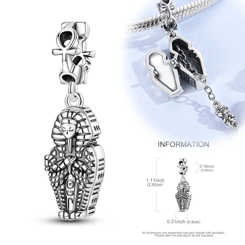 New 925 Sterling Silver Openable Charm Beads Matryoshka Mummy Easter Egg Whale Pendan alternate view