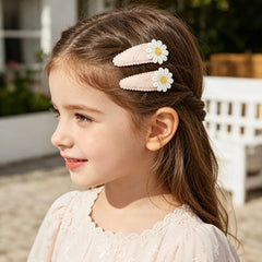 16PCS/Set of Fabric Printed Hair Clips Sweet and Cute BB Clips Fashionable Hair Accessories Children Baby Girls To Wear
