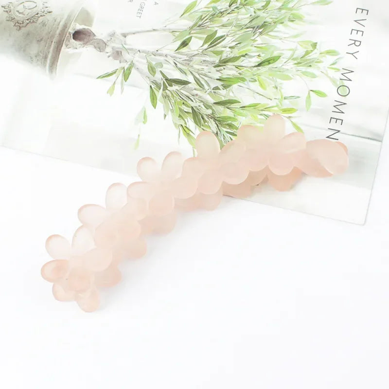 Flower Banana Hairpins Elegant Hair Clips Banana Clips Women Hairgrips Ponytail Barrettes Hair Pins  styling Accessories Jewelry