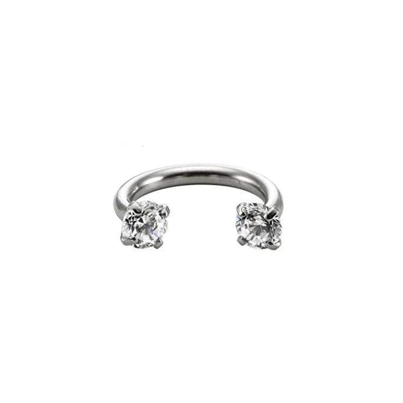 1PC Stainless Steel Crystal Hoop Ring Piercing Nose Ear belly Rings Women Men Cartilage detail view