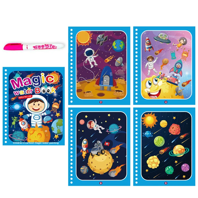 Children Early Education Toys Magical Book with Pen Water Drawing Montessori Toys Gif alternate view
