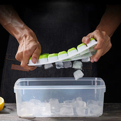Ice Cube Tray Silicone Mold with Cover Square 14-cube Easy Release Ice Cube Molds Summer detail view