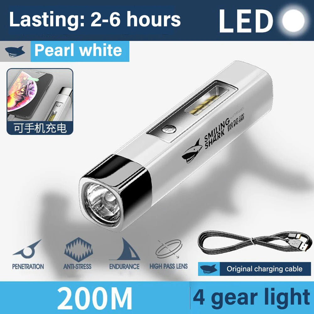 USB Rechargeable LED Flashlight 2 in 1 | Super Bright Mini Torch with Power Bank alternate view