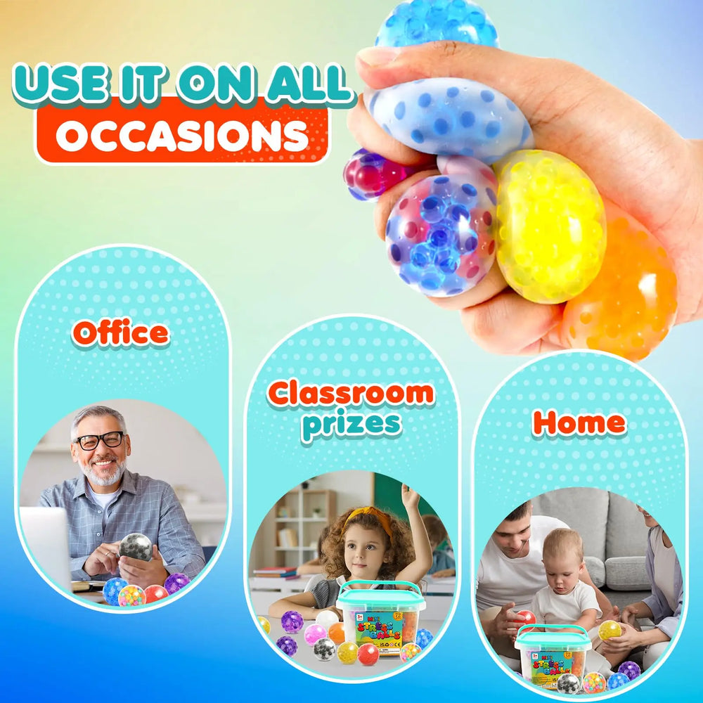 5 to 80 Pack Squishy Stress Balls | Bulk Fidget Toys for Anxiety Relief lifestyle view