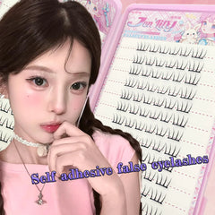 Self Adhesive False Eyelashes No Glue Needed | K-pop 2.0 Style Natural Long Cluster La close-up view