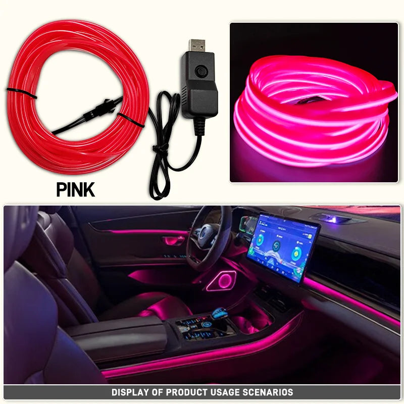Car Interior EL Wire Neon Strips | Flexible LED Atmosphere Lamp alternate view