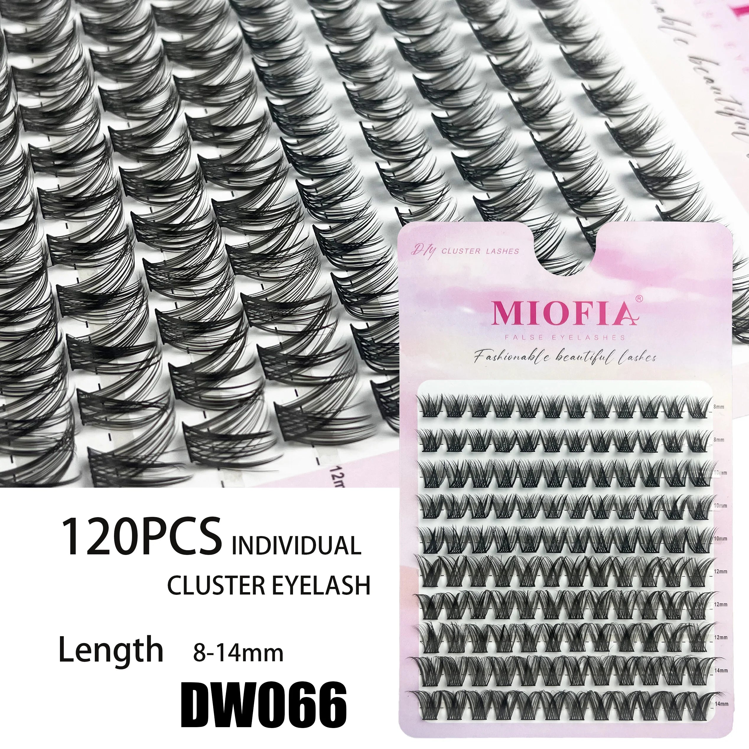 MIOFIA DIY Eyelash Clusters Fluffy Natural Anime Lashes 8-14mm Mixed Length Large capacity 3D Russian Volume Eyelash Extension