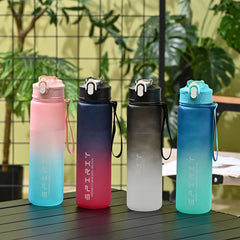 【Peace】800ml Large Capacity Sports Water Bottle Leak Proof Colorful Plastic Cup Drinking Outdoor Tra
