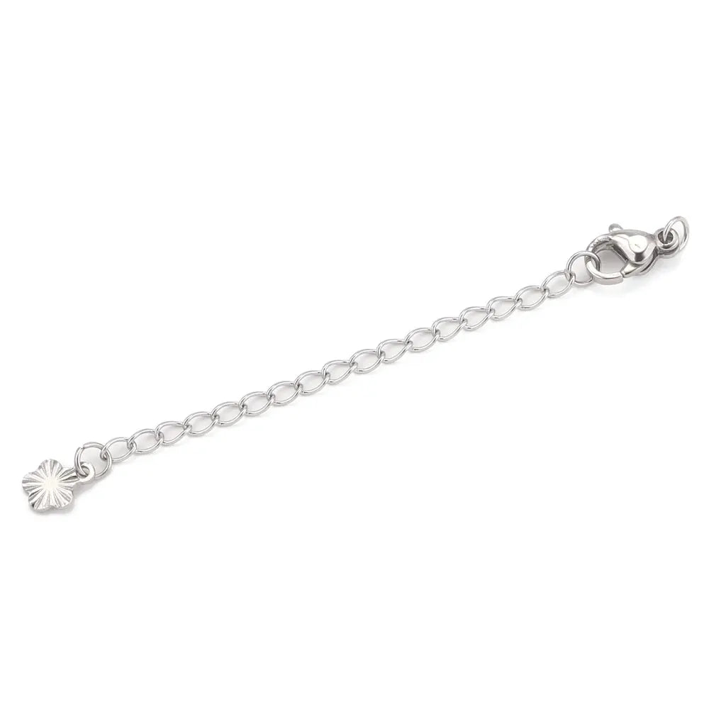 10pcs Stainless Steel Extension Extended Tail Chains With Lobster Clasps For Bracelet Ne detail view