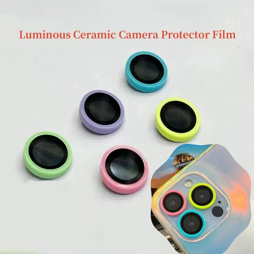 Luminous Ceramic Camera Protector Film For IPhone 14 13 12 11 15 Pro Max 14 Plus 12 13 Mini Lens Rin