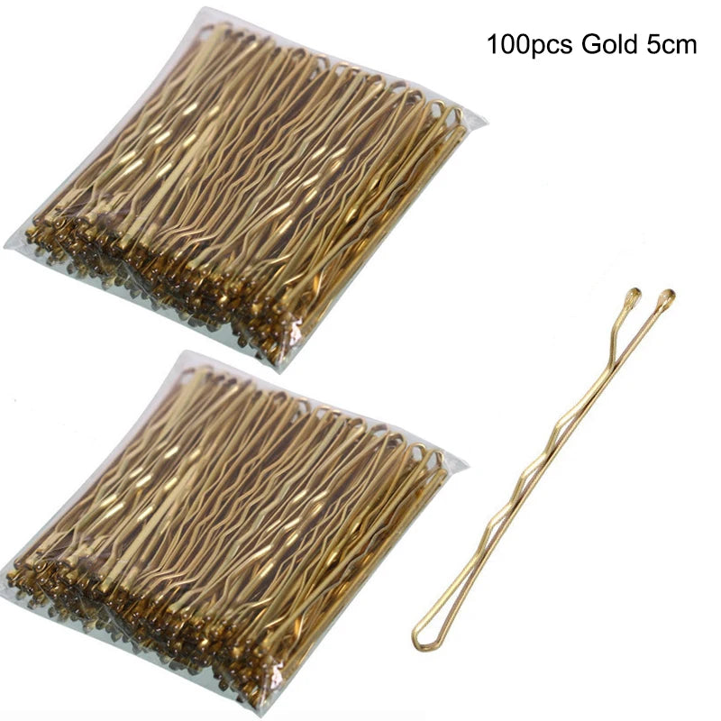 50/100/150PC Black Hairpins For Women Hair Clip Lady Bobby Pins Invisible Wave Hairgri close-up view