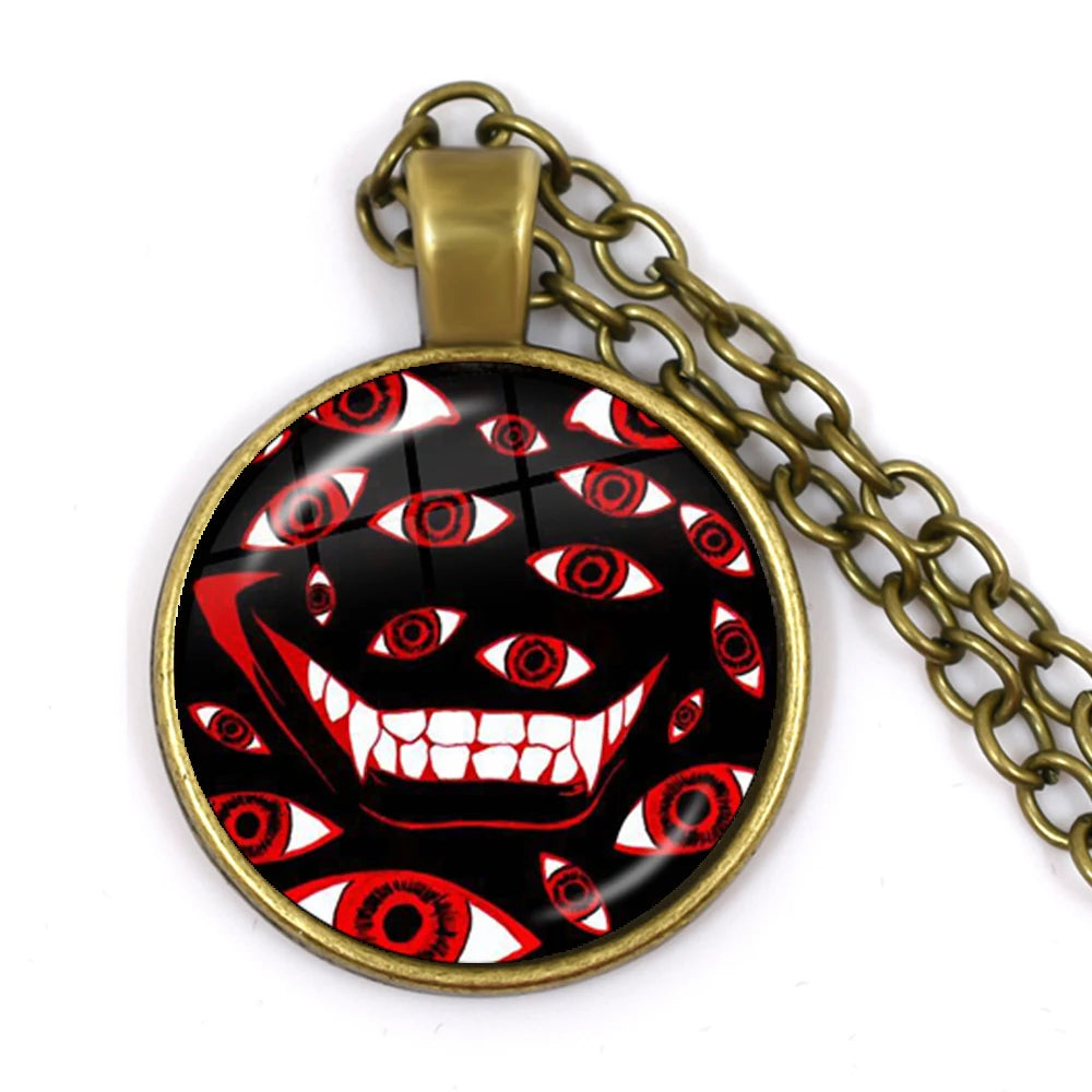 Hellsing Alucard Pentagram Pendant Necklace 25mm Glass Cabochon Pentagram Statement Pend detail view