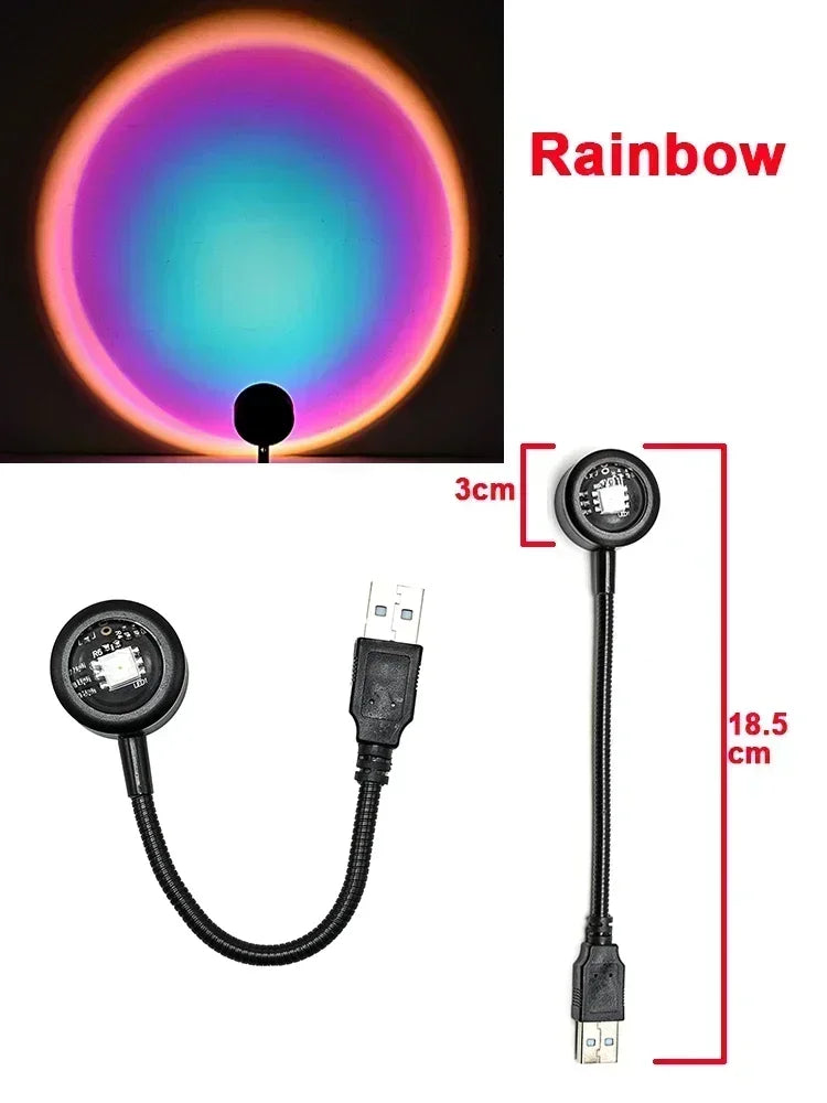 LED USB Sunset Lamp Projector | Home Party Decor Night Atmosphere Light for Bedroom L lifestyle view