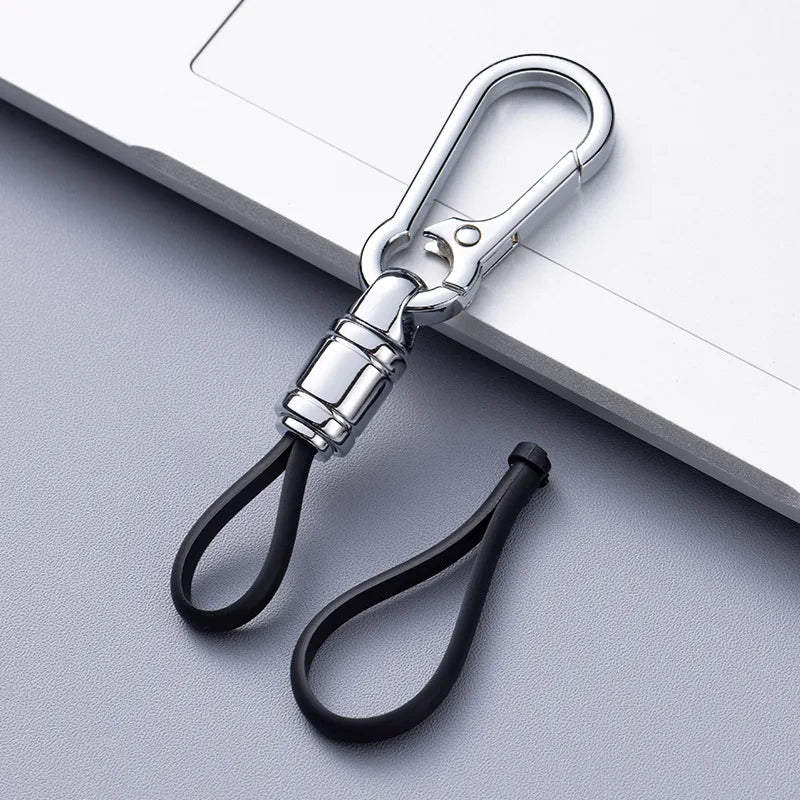 Heavy Duty Metal Keychain | Business Anti-Lost Key Ring close-up view