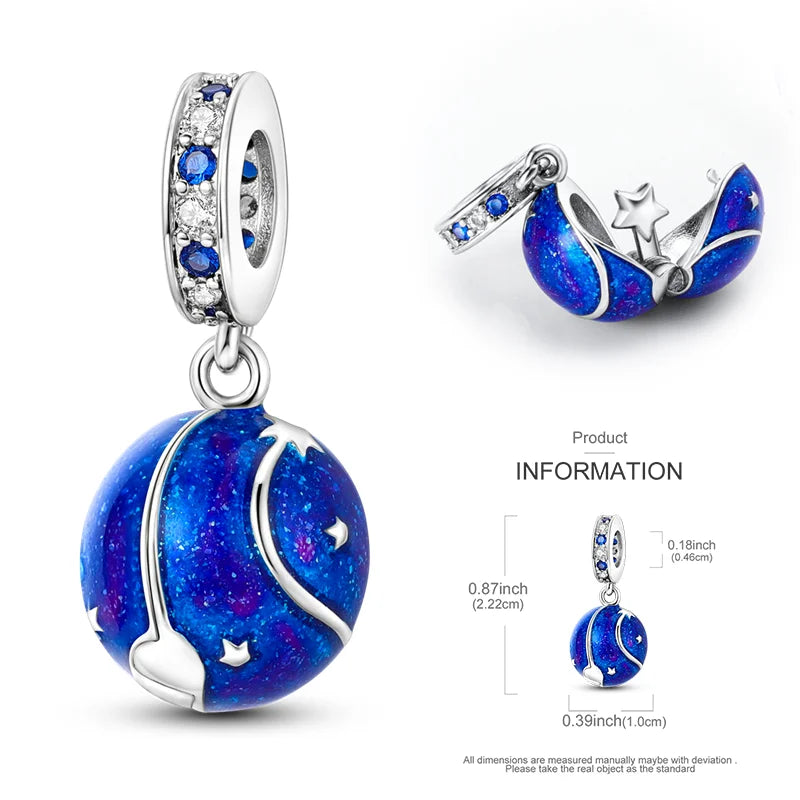 New 925 Sterling Silver Openable Charm Beads Matryoshka Mummy Easter Egg Whale Pendan alternate view